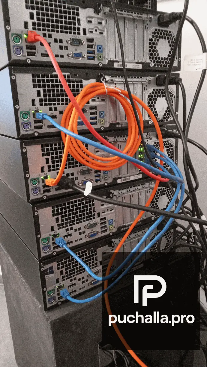 Das ist puchalla.pro "Hardcore-Server-Cluster" mit individuell Angepasster Open-Source-Software für max. Ressourcen auslastung, höster Erreichbarkeit (HA), Ausfallsicherheit. Alles möglich durch liezenzkostenfreie linux-Software und Virtualisierung.